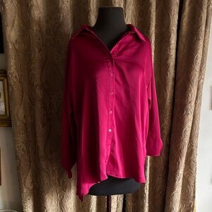a new day Women's Fuchsia Button-Down Shirt